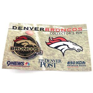 Vintage Denver Broncos Pinback Button Pin Promo KOA Radio 9News Denver Post